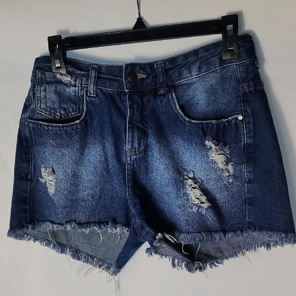 Distressed Hering Jeans Size 38/28 Jean Shorts 100% Cotton